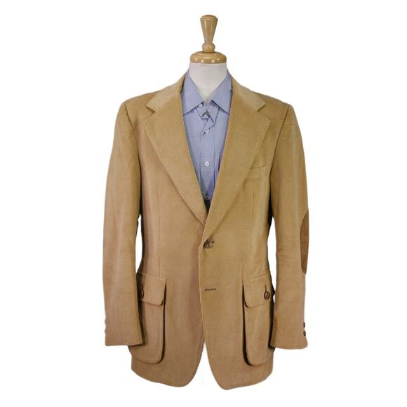 Richmond Brothers Vintage 70s 80s Brown Corduroy Shooting Hunting Blazer 42L